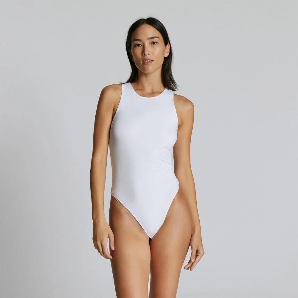Everlane The Cutaway Tank Thong Bodysuit White Size Medium NWT